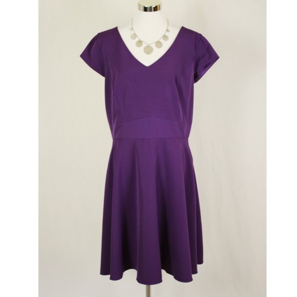 purple fit and flare dress